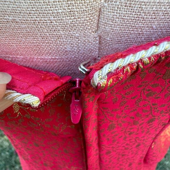 Kurti Top Style Red Dress Tunic Kurta Women's See Measurements Handmade Altered - Picture 12 of 14